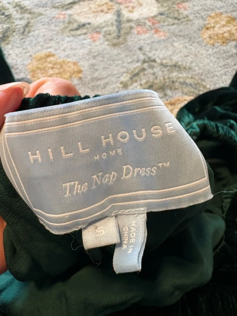 Hill House Jasmine Nap Dress Small Velour Velvet - Picture 7 of 8